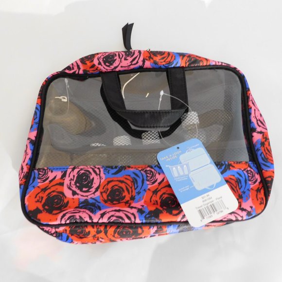 NWT Floral Makeup Travel Organizer w/Travel Bottles - Picture 3 of 4